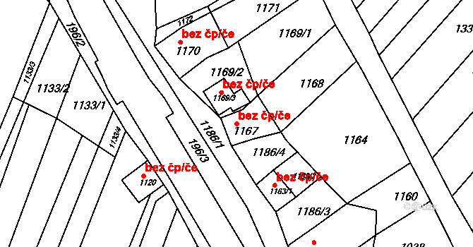 Jaroslavice 40967727 na parcele st. 1167 v KÚ Jaroslavice, Katastrální mapa