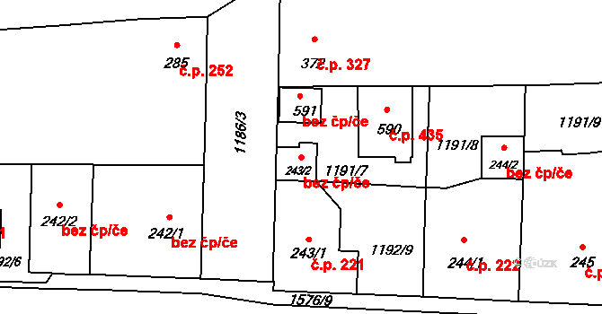 Bystřice 41667727 na parcele st. 243/2 v KÚ Bystřice u Benešova, Katastrální mapa