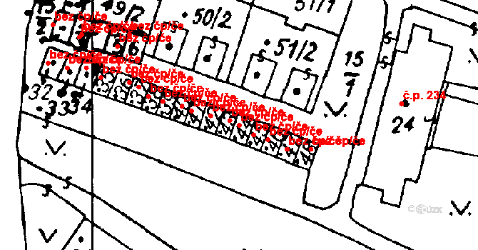 Heřmanova Huť 43623727 na parcele st. 44 v KÚ Vlkýš, Katastrální mapa