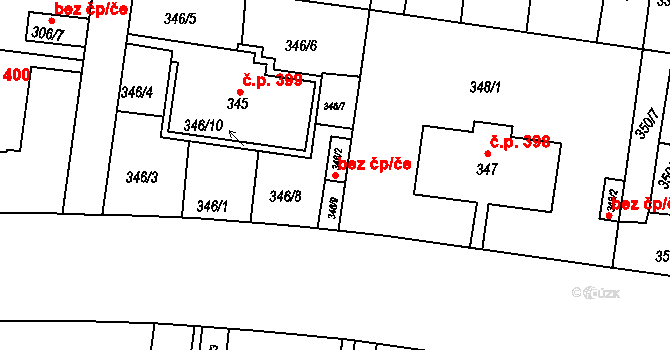Praha 46742727 na parcele st. 346/2 v KÚ Košíře, Katastrální mapa
