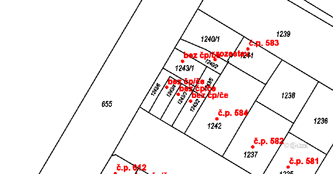 České Budějovice 46881727 na parcele st. 1243/4 v KÚ České Budějovice 7, Katastrální mapa