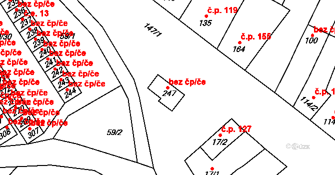 Domamyslice 460, Prostějov na parcele st. 247 v KÚ Domamyslice, Katastrální mapa