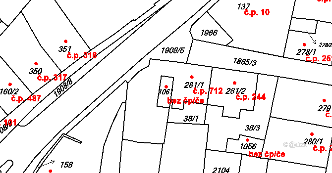 Sezemice 48738727 na parcele st. 1061 v KÚ Sezemice nad Loučnou, Katastrální mapa