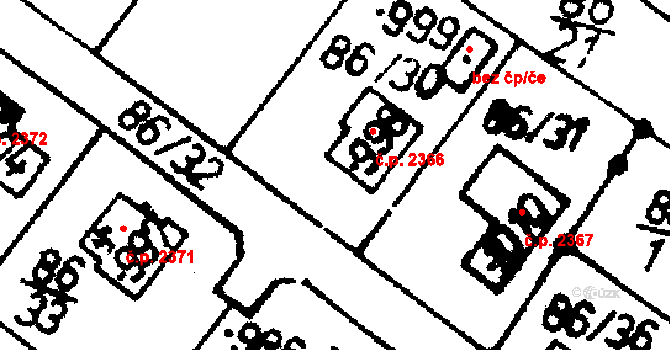 Podlusky 2366, Roudnice nad Labem na parcele st. 998 v KÚ Podlusky, Katastrální mapa