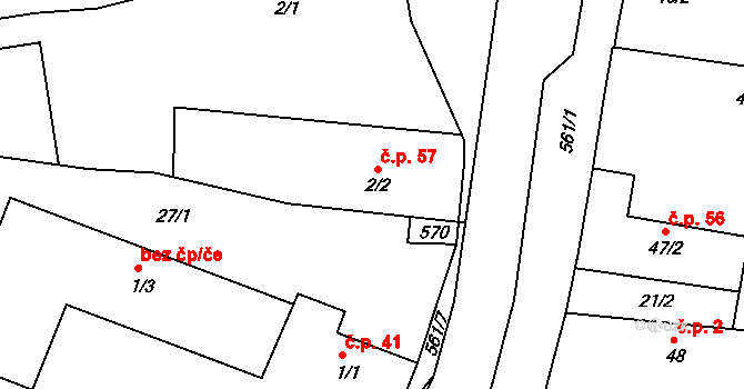 Spytovice 57, Zdechovice na parcele st. 2/2 v KÚ Spytovice, Katastrální mapa