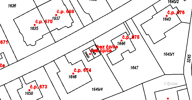 Praha 91425727 na parcele st. 1649/6 v KÚ Krč, Katastrální mapa
