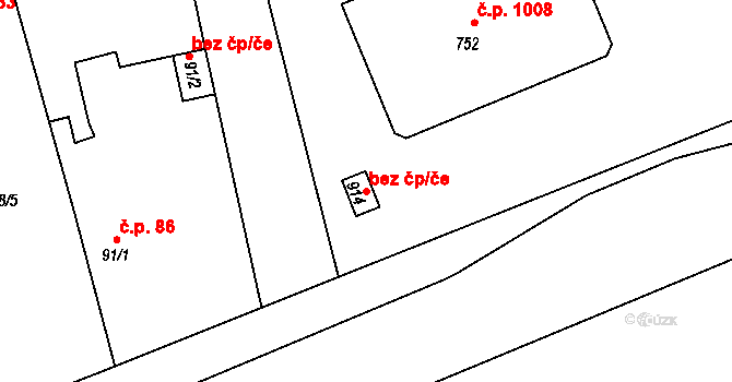 Rudná 95626727 na parcele st. 914 v KÚ Dušníky u Rudné, Katastrální mapa