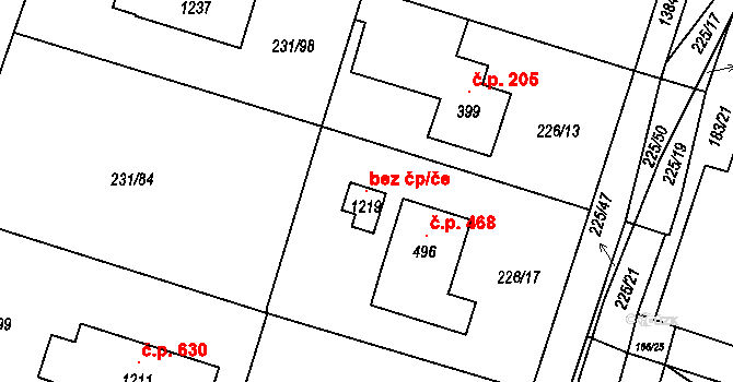 Raškovice 102425728 na parcele st. 1219 v KÚ Raškovice, Katastrální mapa