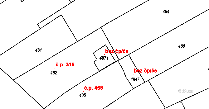 Buchlovice 103837728 na parcele st. 4971 v KÚ Buchlovice, Katastrální mapa