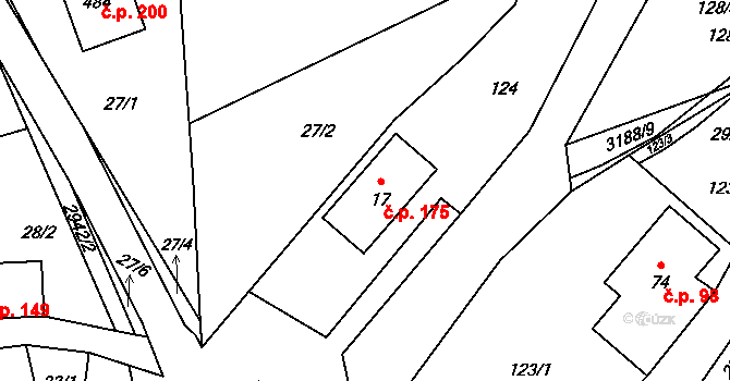 Kunratice u Cvikova 175 na parcele st. 17 v KÚ Kunratice u Cvikova, Katastrální mapa