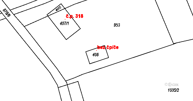 Libchavy 147636728 na parcele st. 408 v KÚ Horní Libchavy, Katastrální mapa