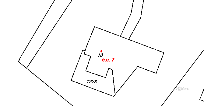 Dolní Oldřiš 7, Bulovka na parcele st. 10 v KÚ Dolní Oldřiš, Katastrální mapa