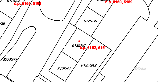 Chomutov 5161,5162 na parcele st. 6125/41 v KÚ Chomutov I, Katastrální mapa
