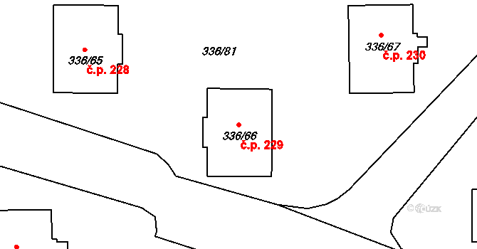 Pražské Předměstí 229, Bílina na parcele st. 336/66 v KÚ Bílina, Katastrální mapa