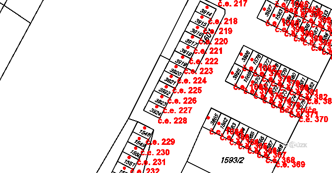 Kuřim 226 na parcele st. 3922 v KÚ Kuřim, Katastrální mapa