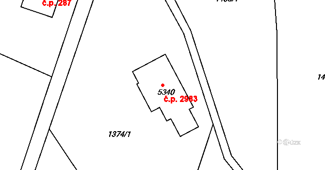 Dvůr Králové nad Labem 2983 na parcele st. 5340 v KÚ Dvůr Králové nad Labem, Katastrální mapa