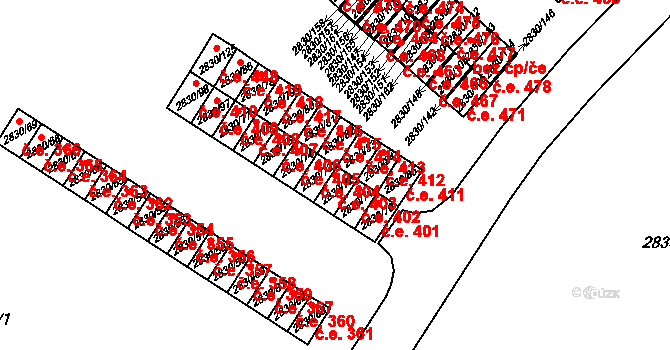 Rumburk 1 403, Rumburk na parcele st. 2830/72 v KÚ Rumburk, Katastrální mapa