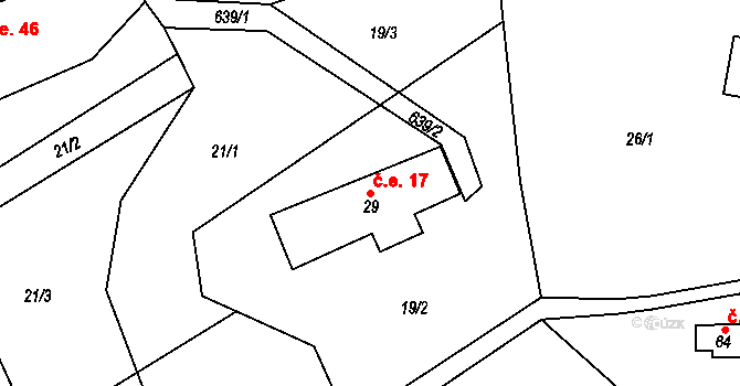 Rašovka 17, Šimonovice na parcele st. 29 v KÚ Rašovka, Katastrální mapa