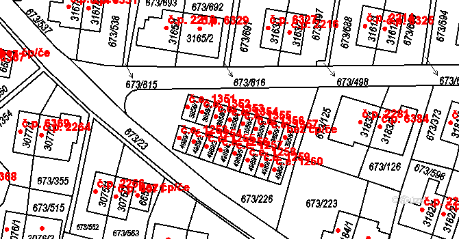 Zlín 1354 na parcele st. 3856/4 v KÚ Zlín, Katastrální mapa
