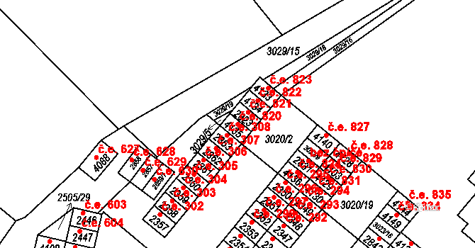 Kyjov 820 na parcele st. 4135 v KÚ Kyjov, Katastrální mapa