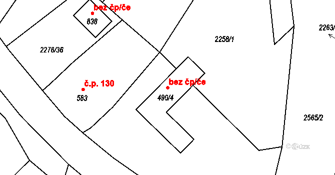 Josefův Důl 38436728 na parcele st. 490/4 v KÚ Antonínov, Katastrální mapa