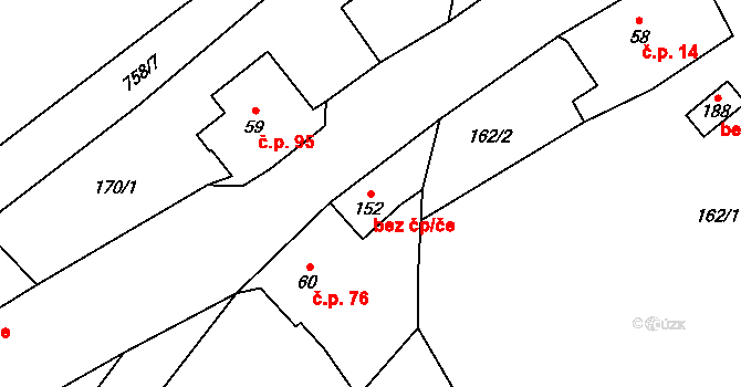 Stárkov 41635728 na parcele st. 152 v KÚ Bystré u Stárkova, Katastrální mapa