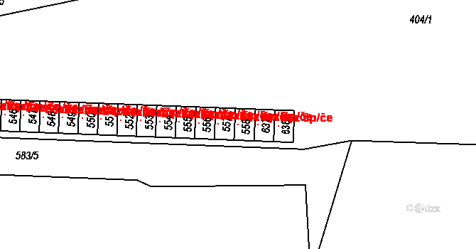 Ledvice 43151728 na parcele st. 558 v KÚ Ledvice, Katastrální mapa