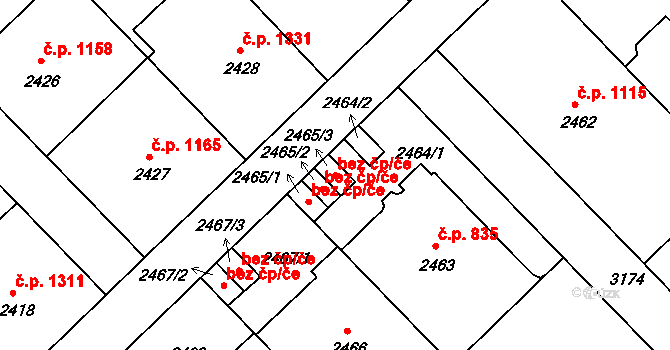 Praha 46704728 na parcele st. 2465/3 v KÚ Nusle, Katastrální mapa