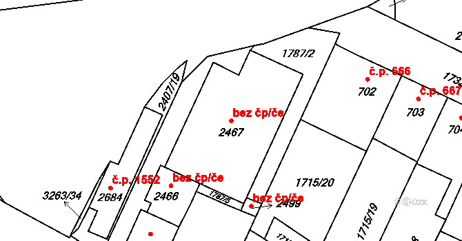 Opava 47682728 na parcele st. 2467 v KÚ Kateřinky u Opavy, Katastrální mapa