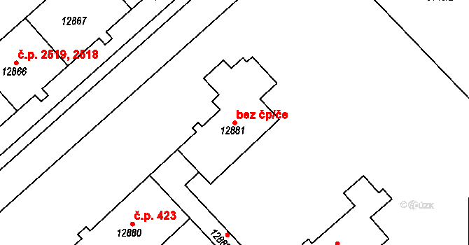 Plzeň 48880728 na parcele st. 12881 v KÚ Plzeň, Katastrální mapa