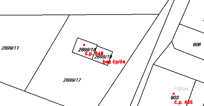 Želechovice nad Dřevnicí 62788728 na parcele st. 2699/19 v KÚ Želechovice nad Dřevnicí, Katastrální mapa