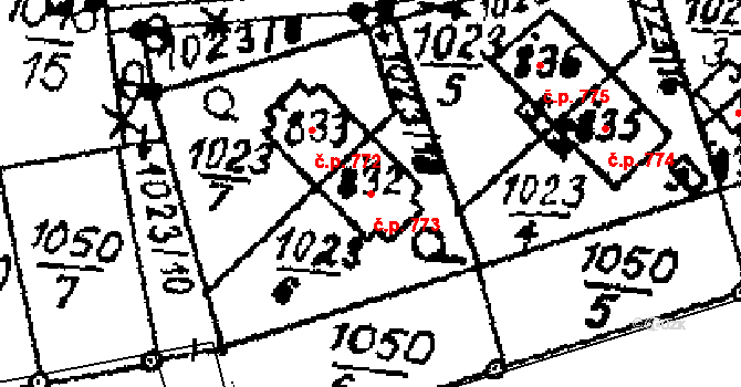 Libina 773 na parcele st. 5395 v KÚ Horní Libina, Katastrální mapa