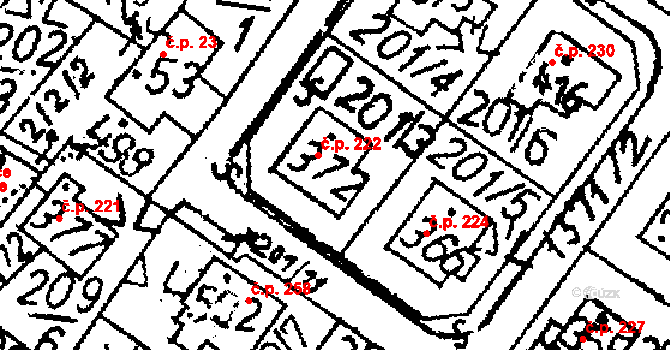 Markvartice 222, Jablonné v Podještědí na parcele st. 372 v KÚ Markvartice v Podještědí, Katastrální mapa