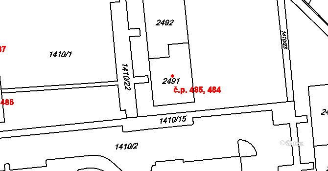 Klatovy III 484,485, Klatovy na parcele st. 2491 v KÚ Klatovy, Katastrální mapa