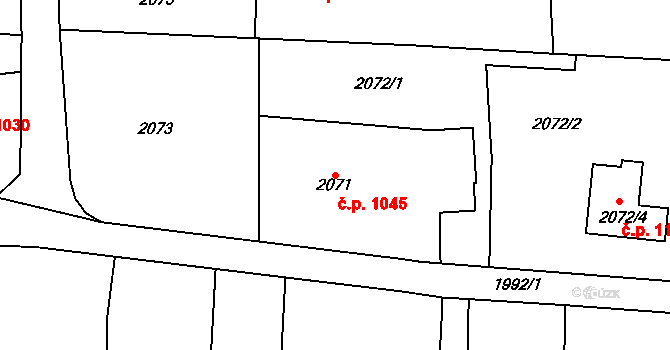 Bludovice 1045, Havířov na parcele st. 2071 v KÚ Bludovice, Katastrální mapa