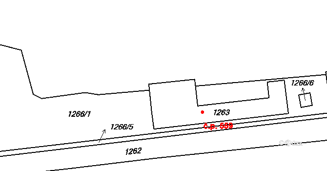 Běchovice 559, Praha na parcele st. 1263 v KÚ Běchovice, Katastrální mapa