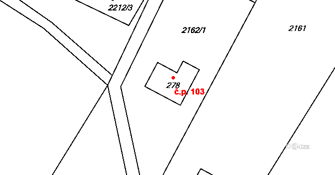 Horní Líštná 103, Třinec na parcele st. 788 v KÚ Horní Líštná, Katastrální mapa