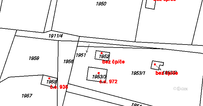 Štětí 39897729 na parcele st. 1952 v KÚ Štětí I, Katastrální mapa