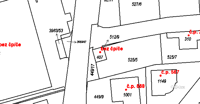 Borovany 40521729 na parcele st. 407 v KÚ Borovany, Katastrální mapa