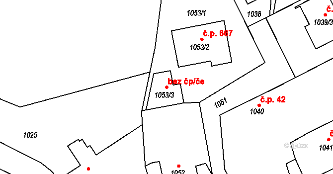 Bolatice 43744729 na parcele st. 1053/3 v KÚ Bolatice, Katastrální mapa