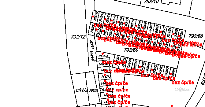 Kutná Hora 44010729 na parcele st. 793/54 v KÚ Sedlec u Kutné Hory, Katastrální mapa