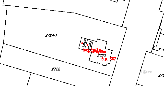 Česká Lípa 45908729 na parcele st. 2724/2 v KÚ Česká Lípa, Katastrální mapa
