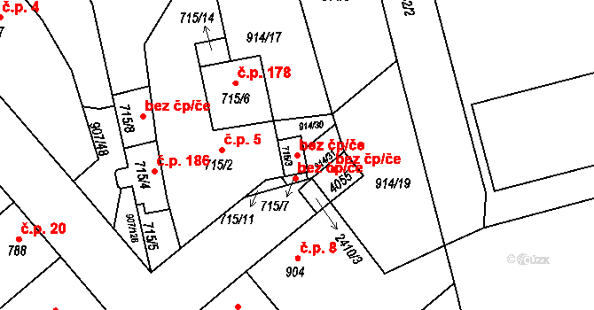 Beroun 46967729 na parcele st. 715/3 v KÚ Beroun, Katastrální mapa