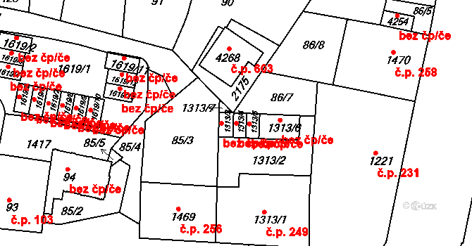 Jičín 47592729 na parcele st. 1313/4 v KÚ Jičín, Katastrální mapa