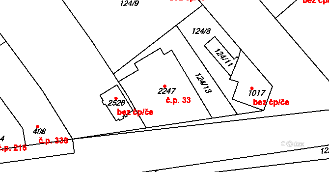 Lobeček 33, Kralupy nad Vltavou na parcele st. 2247 v KÚ Lobeček, Katastrální mapa