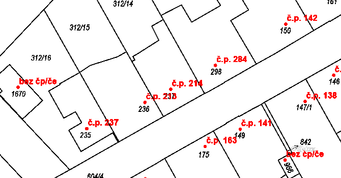 Rosice 214, Pardubice na parcele st. 237 v KÚ Rosice nad Labem, Katastrální mapa