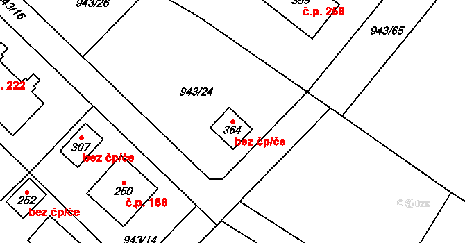 Nížkov 78830729 na parcele st. 364 v KÚ Nížkov, Katastrální mapa