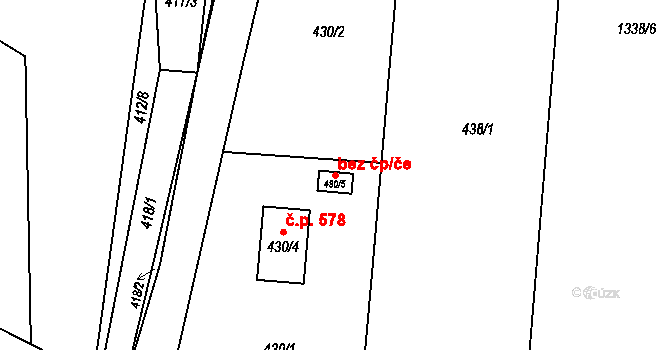 Tichá 81409729 na parcele st. 430/5 v KÚ Tichá na Moravě, Katastrální mapa