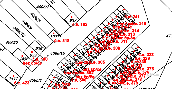 Počátky 251 na parcele st. 1143 v KÚ Počátky, Katastrální mapa