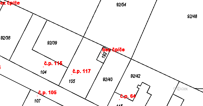 Cerhenice 96418729 na parcele st. 192 v KÚ Cerhýnky, Katastrální mapa